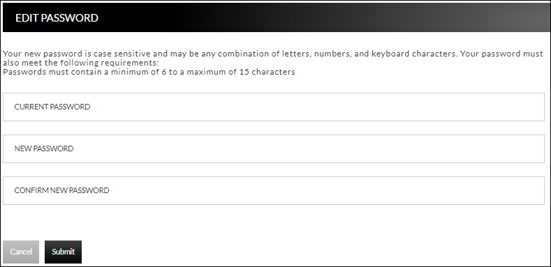 Edit Password Form